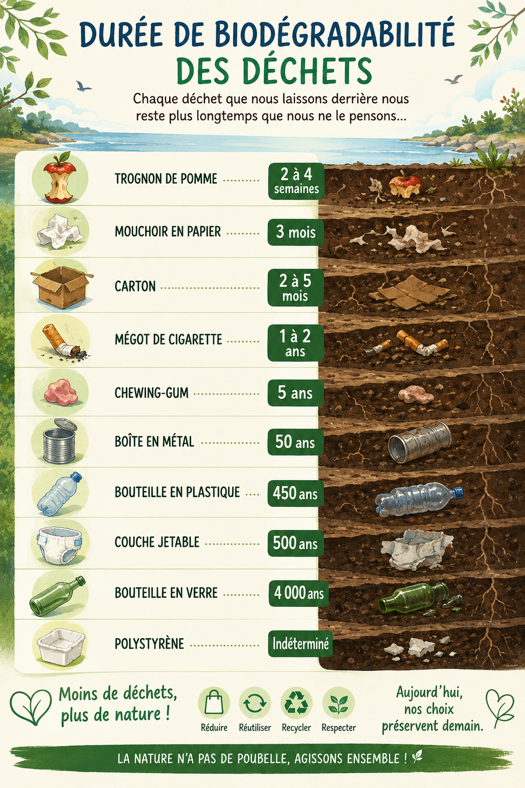 Biodegrabilité de différents déchets