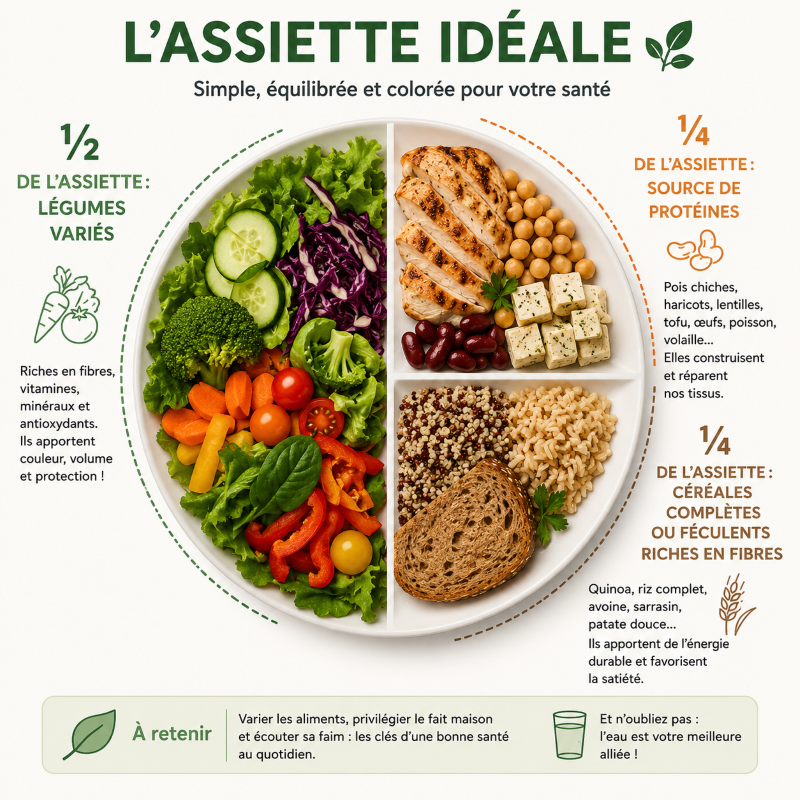 L'assiette idéale pour une alimentation équilibrée