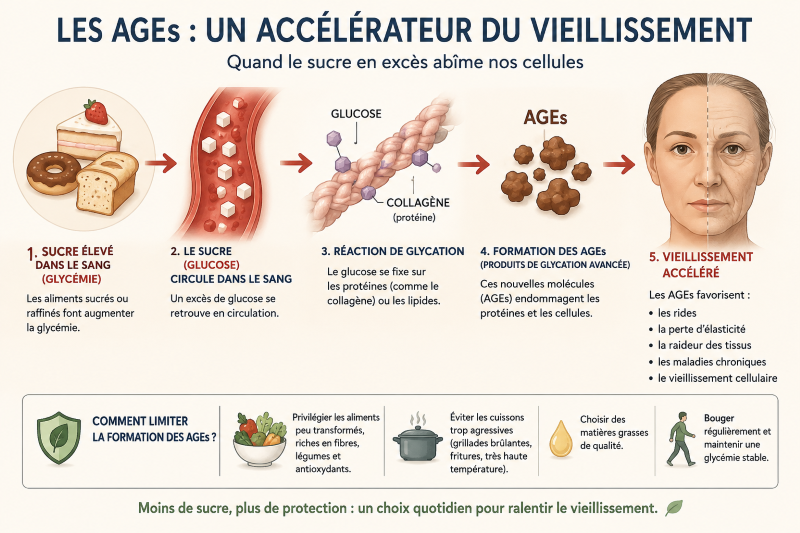 Les AGEs et le vieillissement cellulaire
