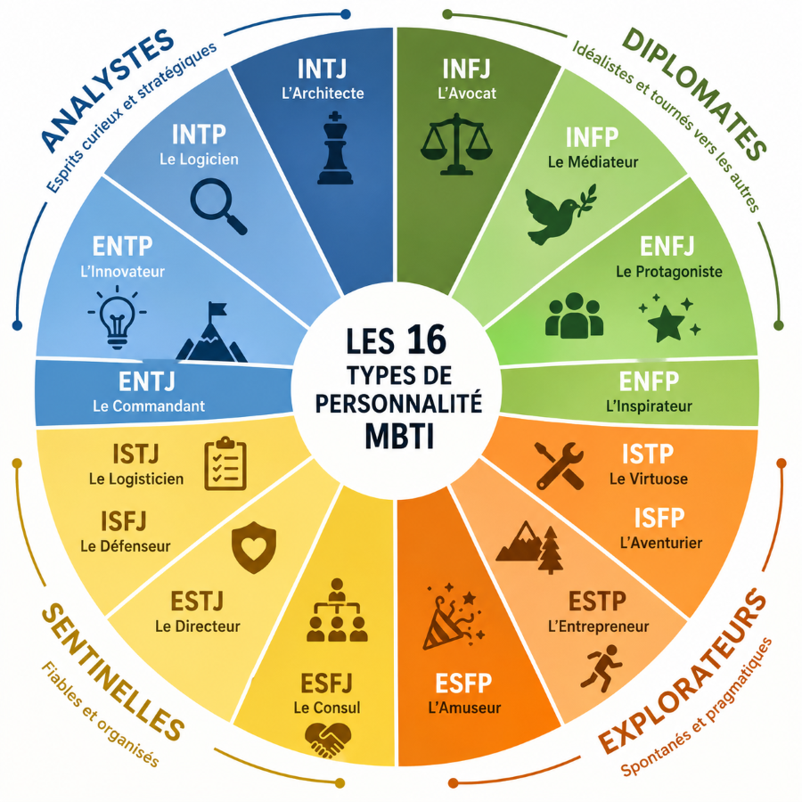 MYers Briggs 16 types de personnalité