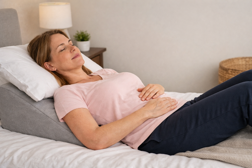 Moment de détente dans le lit